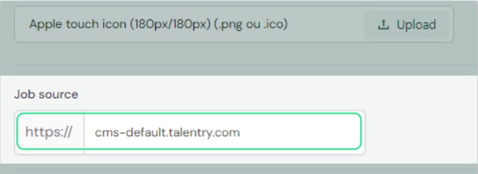 Exemple de configuration de la source des offres d'emploi