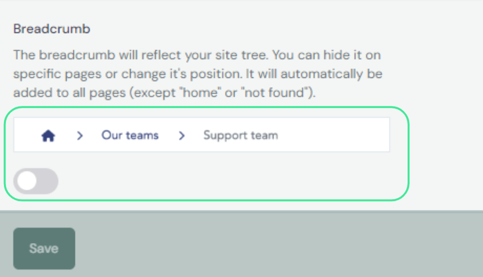 Beispiel für Brotkrümelnavigation