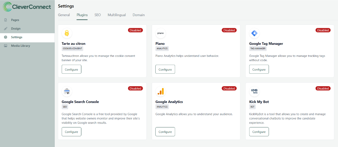 Illustration montrant l'intégration d'outils tiers dans le Career Site