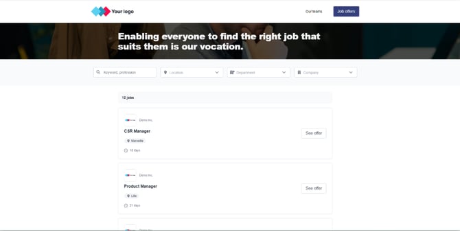 Exemple de page d'offres d'emploi optimisée