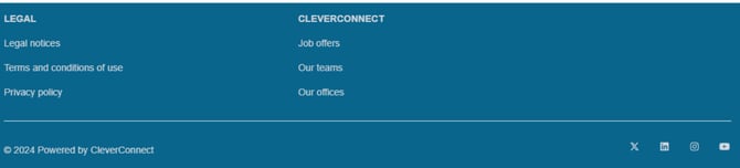 Exemple de pied de page optimisé pour un site carrière