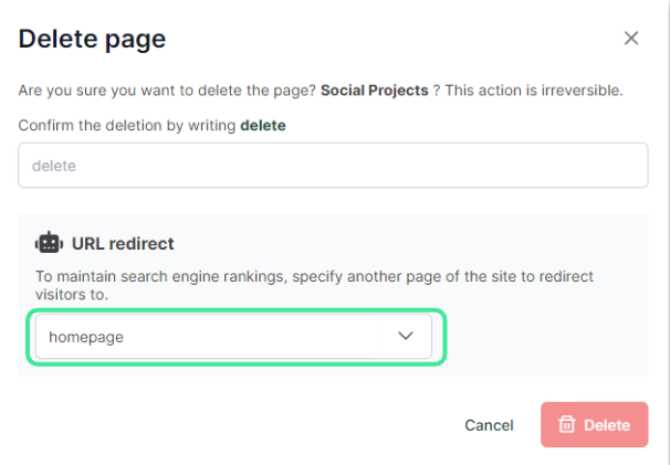 Capture d'écran de la modification d'une URL dans HubSpot